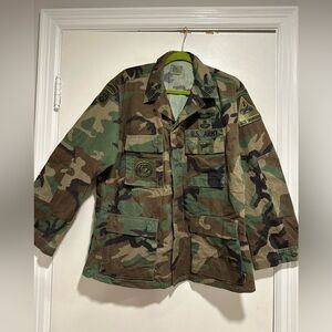 VTG 90s Sz: M Reg U.S.Army M81 Woodland BDU Ranger Airborne Special Unit Patches